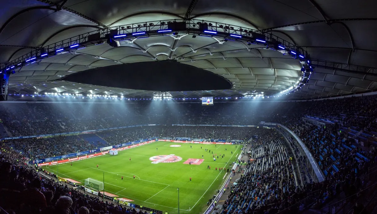 Live football match at World Cup 2026 stadium